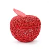 Jewelry Pouches Gold Apple Case Crystal Holder Wire Craft Storage Accessory Collect Ornament Openable Jewlery Organizer Box Woman Gift