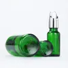 5 ml/10 ml/15 ml/20 ml Reagente Contagocce Bottiglia di pipetta liquida per aromaterapia in vetro verde Ricaricabile Spedizione veloce F2020 Pdfsv