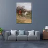 High Quality Heywood Hardy Painting Canvas Art Couple Riding with Their Dogs Handmade Horses Dogs Picture Wall Decor