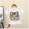 T-shirts Children's Short Sleeve Cotton Sequins Color Changing Boys and Girls Baby Tiger Panda Children All-Match Round Neck T-shirt 230619