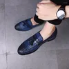 Dress Shoes 2023 Trendy Men's Wedding Leather Gentleman Weave Style Business Tassels Flats Loafers Homecoming Pageant Footwear