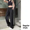 Women's Pants Fashion Grey Pink Cargo 2023 Summer Women's High Waist Straight Tube Wide Leg Casual Quick Drying American Sweatpants