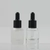 Frasco cuentagotas de aceite esencial esmerilado transparente de vidrio de 15 ml, frascos de pipeta líquida, embalaje cosmético, envío rápido F1126 Hibeo
