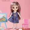 Doll Girl Toy Mini Doll Movable Joint Baby 3d Doll Beautiful Toys for Girls Clothes Dress Up 1/12 Fashion Doll 17cm Girls Gifts L230518