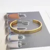 Moda Bangle Fashion Biżuteria ze stali nierdzewnej 4 mm 6 mm 8 mm Wysokie wysokiej jakości gładki kształt C dla kobiet w bransoletce Prezent Hurtowy