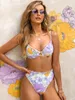 Costumi da bagno da donna Top con ferretto e bikini sfacciato a vita alta per le donne Sexy con scollo a V Due pezzi Costume da bagno Costumi da bagno da spiaggia 230620