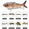 Baits Lures Artificial Fishing Lures Auto Bait Electric Wobblers 4-Segment LED Swimbaits Luya Robotic Fish Trackle pesca Accessories 230619