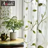 Curtain Embroidered Green Tulle Sheer Curtains for Living Room Bedroom Children Window Readymade Drapes Cortinas Rideaux 230619