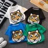 T-shirts Children's Short Sleeve Cotton Sequin Color Changing Boys and Girls Baby Tiger Panda Children All-Match Round Neck T-shirt 230619