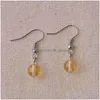 Dangle Lustre Perle Boucles D'oreilles 8Mm Boule Pierre Naturelle Perles Sier Dames Frais Et Élégant Drop Delivery 202 Dhsmb