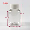 30 ml 50 ml 80 ml transparante vierkante PET-fles, verpakkingsfles, capsulefles, plastic fles met witte dop F1853 Badxh