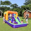 Children Inflatable Playground Bouncer Slide with Ball Pit Basketball Hoop Bounce House Castle Combo Multiple Fun Kids Oudoor Play Backyard Birthday Small Gifts