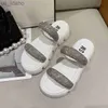 Slippers Crystal Platform Flats Fashion Slippers 2022 Summer Sport Sandals الفاخرة الكعوب الأحذية العلامة التجارية Women Women Slides J230620