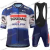 Set di maglie da ciclismo Campione del mondo 2023 Set Soudal Quick Step Abbigliamento Uomo Summer Bike Shirt Suit Pantaloncini con bretelle da bicicletta MTB Ropa 230619