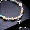 Ankletter ankel mode kvinnlig sjöstjärna skal strand conch hawaiian romantisk armband droppleverans 202 dhe2q