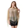 Sjaals Vrouwen Zon Bescherming Sjaal Lady Hol Zomer Poncho Vakantie Bikini Blouse Ademend Strand Cape Kwastje Effen Kleur Mantel 230619