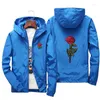 Giacche da uomo Fashion Rose Jacket Giacca a vento per uomo Donna Ricamo College Man Zipper Alta qualità con cappuccio