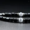 Collane con ciondolo Semplice collana di perle di ematite magnetica classica per donna Uomo regalo di gioielli per la cura della terapia nera