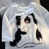 レディースTシャツ夏のかわいい猫ぬいぐるみ短袖Tシャツ女性Y2Kストリートレトロファッショントップカレッジカジュアルルーズティー230620