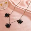 Chaînes Goth Bijoux De Mode Noir Araignée Pendentif Chaîne Gothique Accessoires Aecklace Pour Femmes Halloween Punk Colliers