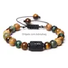 Perlé Pierre Naturelle Chakras Perle Bracelet Hommes Signe Du Zodiaque Africain Pinestone Tissage Pour Femmes Bijoux Drop Delivery Bracelets Dhmvz