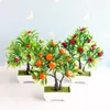 Decorative Flowers 16Heads Artificial Fruits Peach Orange Strawberry Pomegranate Christmas Halloween Party Home Decoration Fake Tree Plants