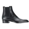 Men Chelse Boots Cow Leather Black Harness Slip on Gentlemen Winter Punk Style Riding Boots