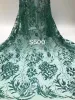 Favoloso ASO EBI Abiti da sera africani Sexy Sheer Green Split Long Evening Prom Gowns Appliques Paillettes Spaghetti Scollo a V Met Gala Robes