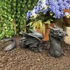 Garden Decorations Dragon Sculptures Resin Giant Lawn Sculpture Gothic Fantasy Dragon Figures Art Garden Patio Lawn Statues Decoration 230620