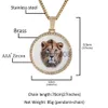 Pendant Necklaces UWIN DIY Medallion Photo Pendant Neckle Large Round Custom Picture Charms Neckle Iced Out CZ Fashion Jewelry for Memory Gift J230620