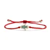 Charm Bracelets Trendy Bezel Zircon Synthetic Opal Exquisite Fan-shaped/Hamsa Hand Fatima Bracelet Fit Women Braided Red/Black Rope Jewelry