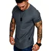 Camiseta Masculina Esportes Camiseta Slim Fit Oneck Manga Curta Muscle Fitness Casual Hip Hop Top Summer Fashion Basic Solid Crew 230619