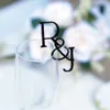 Other Labeling Tagging Supplies Drink Toppers Wedding Acrylic Tags Stirrer Alternative Glass Initials Wine Charms Cocktail 230619