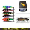 Appâts Leurres Naufrage Jerk Bait Leurre De Pêche Wobblers 10.5cm 28g Mini Appât Dur Artificiel Jig 3D Yeux 5pcs Combinaison 230619