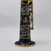 YSS-82Z mässing av hög kvalitet B-Bat Soprano Straight Pipe Saxophone Black Gold Graved Mönster ett till ett japanskt hantverk gjord med fodral