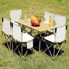 Utomhus bärbara fällbara picknickbord och stolar Ställ in karbonstål äggrulle camping BQQ Field Essential Artifact