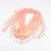 Scarves Korean Style Rose Flower Tassel Triangle Scarf Fashion Sun Protection Beach Turban Outdoor Neck Brace Mesh Women's Shawl B24