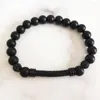 Braccialetti con ciondoli Est Bracciale da uomo in pelle di razza con perline pavimentate in CZ e cinturino autentico thailandese