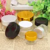 5g 10g 20g 30g 50g Travel Mini cream glass jar clear glass container with gold black silver cap Cosmetic Packaging F1221 Jncve