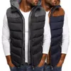 Men's Vests Hooded Two Vest Winter Double Zipper Color Coat Sleeveless Anti freeze Jacket Pieces Contrast Men Fake 230620