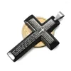 Pendant Necklaces Titanium Steel Hollow Cross Necklace Men's Jesus Christ Scripture Motorcyclist Party Jewelry Gifts