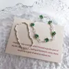 Urok bransoletki U-Magical modny zielony kwiat przezroczystą bransoletę dla kobiet unikalna design srebrny kolor biżuterii z żywicy z koralikami