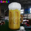 Gigante su misura da 6 mH (20 piedi) bottiglia gonfiabile a led birre in vetro a mosca a mongolfiera decorazione giocattoli per la pubblicità