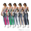 2023 Summer Designer Dress mode randiga tryckklänningar för kvinna Sexig ärmlös elastisk digital tryckt kjol