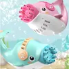 Sand Play Water Fun Kids Dolphin Bubble Gun Toys Summer Water Soap Bubble Blower for Children Gift Toy Double Head Shark Electric Bubbles Machine R230620