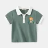 T-shirts Summer Boys Polo T-shirts Cute Cartoon Toddler Tees Cotton Fabric Quality Baby Clothing Children Kids Clothing 230619