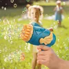 Piasek Play Water Fun Bubble Pistolet 26 Otwory Bąbelki mydlane elektryczne karabin maszynowy Kształt Automatyczna dmuchawa z lekkim zabawkami Bubble Blower R230620