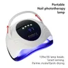 Nagelorter 268W Modern1 UV Gel Nail Lamp LED Nail Dryer LCD Display Ice Lamps Curing Gel Polish Two Hands Lamp 69pcs Pärlor med fläkt 230619