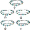 Anklets Layered Beach For Women Girls Adjustable Sea Turtle Bracelets Boho Turquoise Summer Ankle Foot Jewelry Drop D Dhju4