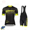 Conjuntos de Camisas de Ciclismo Scottful Pro Team Set Homem Verão MTB Roupas Manga Curta Ropa Ciclismo Outdoor Riding Bike Uniforme 230620